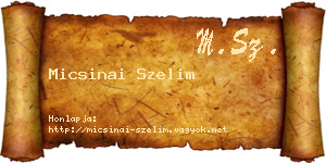 Micsinai Szelim névjegykártya